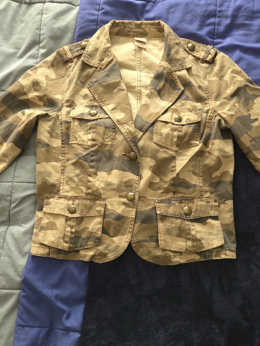 Faded Glory Camouflage Utility Blazer in Brown and Tan